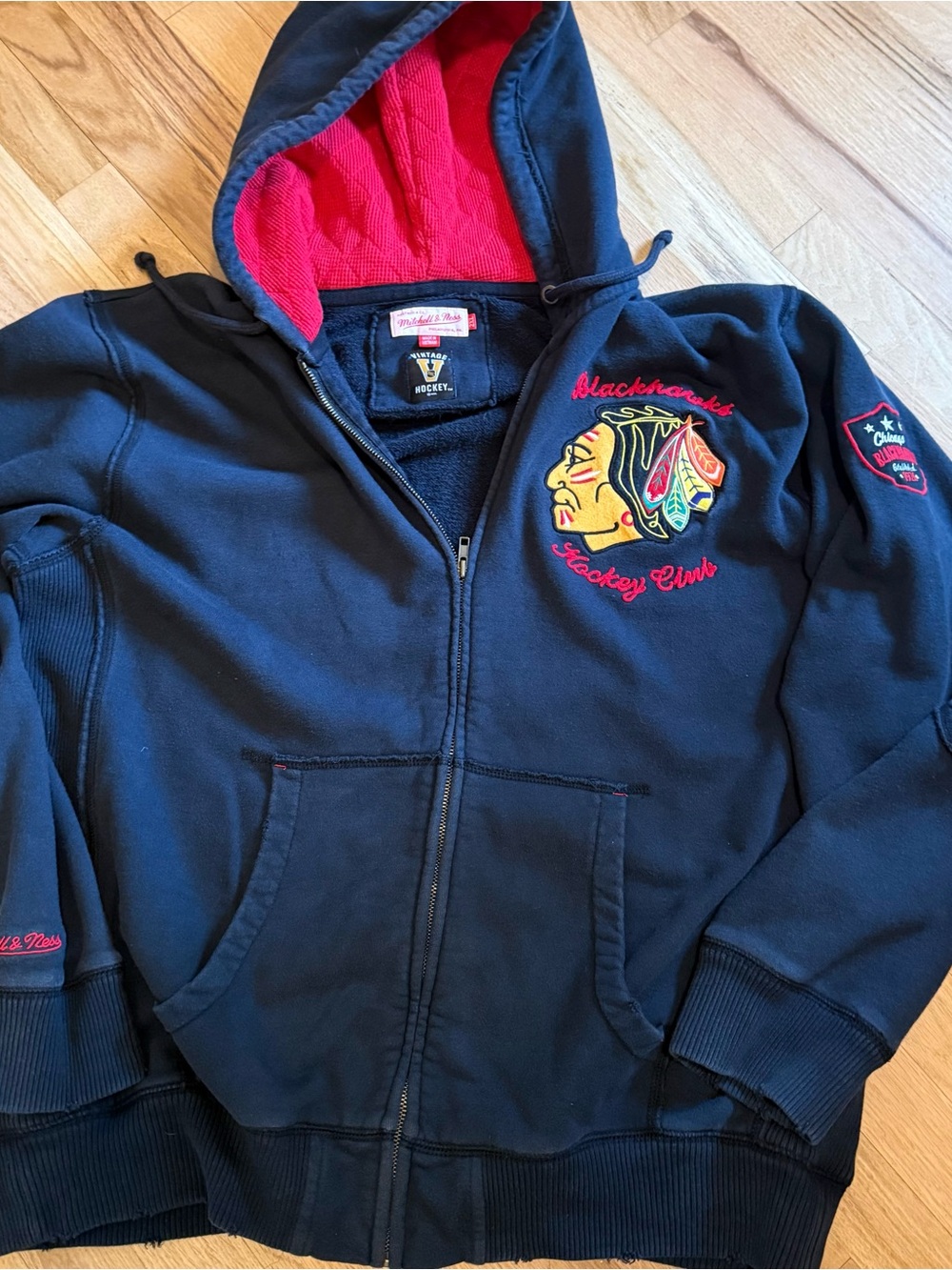 Mitchell & Ness Vintage Hockey Chicago Blackhawks Fleece Lined Hoodie XXL